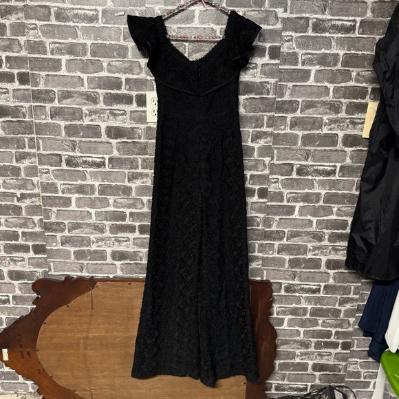 ALEXIS black off the shoulder Embroidered lace Edlyn Jumpsuit - Picture 10 of 13
